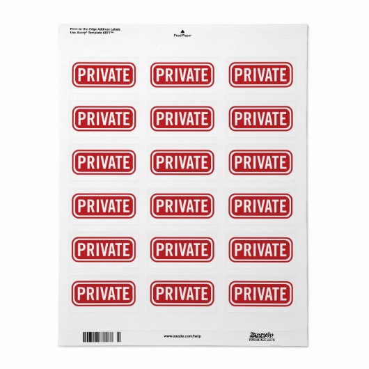 Privélabel Etiket (Full Sheet)