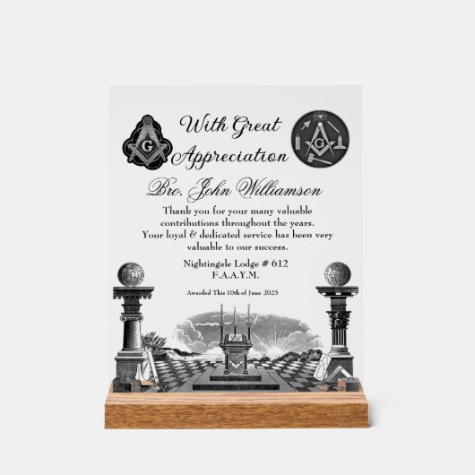 Prix d'appréciation de Freemason (Recto)