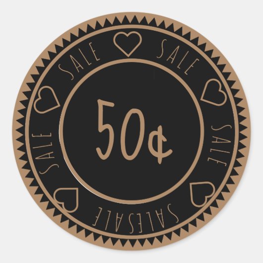 Prix de vente d'or noir personnalisé Sticker rond (Devant)
