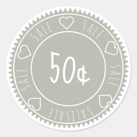 Prix de vente gris personnalisé Sticker rond class (Devant)