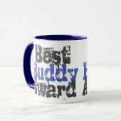 Prix du meilleur ami sur un mug bleu et gris (Devant gauche)