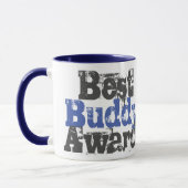 Prix du Meilleur Copain sur un Mug Bleu et Gris (Gauche)