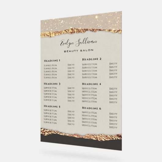 Prix du papier Shimmer noir or (Angle)