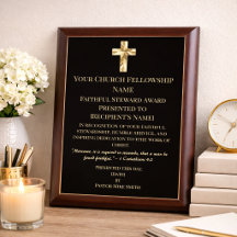 Prix élégant or et noir pour membre d'église