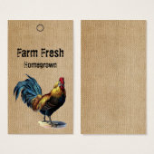Prix maison Burlap Rooster Vintage Tags (Devant & derrière)