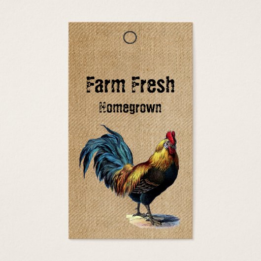 Prix maison Burlap Rooster Vintage Tags (Devant)