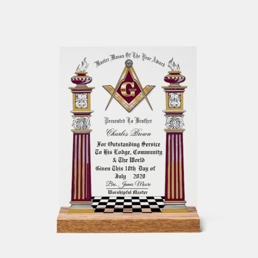 Prix Master Masons de l'année (Recto)