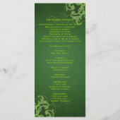 Prix Nobel Lime Scroll Programme de mariage vert (Dos)