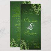 Prix Nobel Lime Scroll Programme de mariage vert (Devant / Derrière)