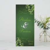 Prix Nobel Lime Scroll Programme de mariage vert (Debout devant)