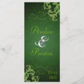 Prix Nobel Lime Scroll Programme de mariage vert (Devant)