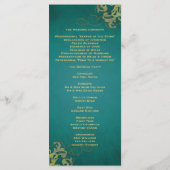 Prix Nobel Turquoise Scroll Gold Wedding Programme (Dos)
