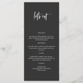 PRIYA Edgy Black Modern Let's Eat Menu (Voorkant)