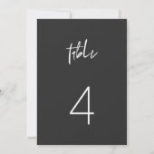PRIYA Modern Edgy Black Minimalist Table Number Kaart (Achterkant)