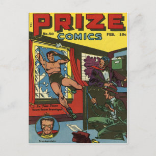PRIZE COMICS Cool Vintage Comic Book Cover Art Briefkaart