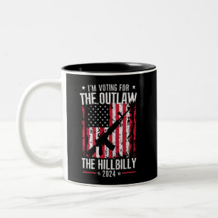 Pro 45 Ik stem op The Outlaw And The Hillbilly Tweekleurige Koffiemok