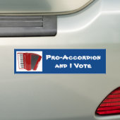 Pro-Accordion en ik stem politiek Bumpersticker (Op auto)