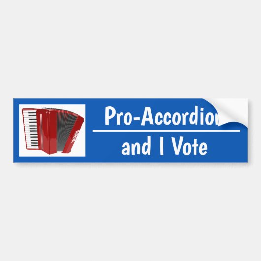 Pro-Accordion en ik stem politiek Bumpersticker (Voorkant)