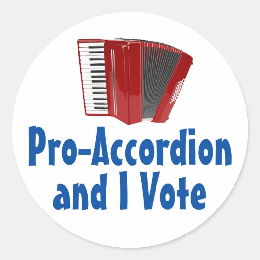 Pro-Accordion en ik stem politiek Ronde Sticker (Voorkant)