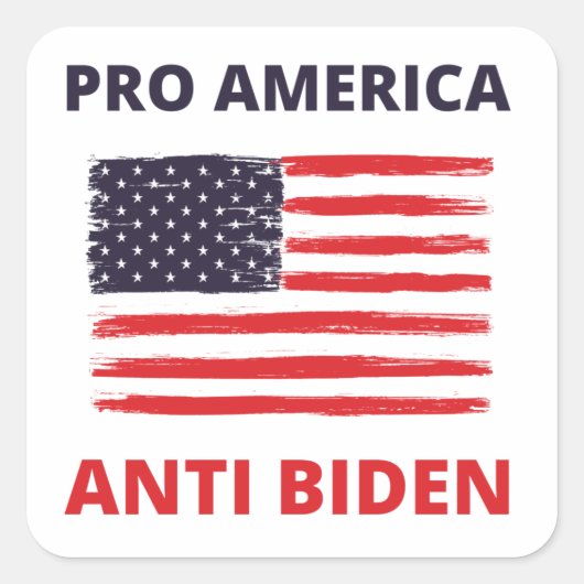 Pro America Anti-Biden Vierkante Sticker (Voorkant)