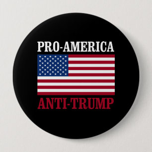 Pro-America Anti-Trump - Anti-Trump - - Ronde Button 4,0 Cm
