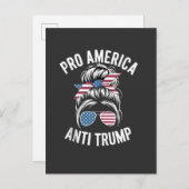 Pro-Amerika Anti-Trump Amerika Vlag Verzet Uitnodiging Briefkaart (Voorkant / Achterkant)