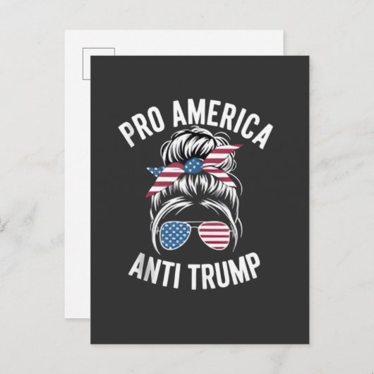 Pro-Amerika Anti-Trump Amerika Vlag Verzet Uitnodiging Briefkaart (Voorkant / Achterkant)