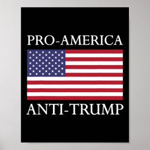 Pro-Amerika Anti-Trump - Amerikaanse Usa Vlag Weer Poster