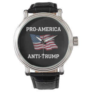 Pro-Amerika Anti-Trump  Vlag van de VS Horloge