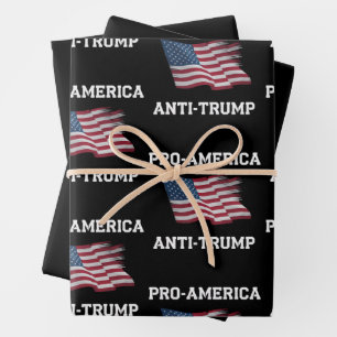 Pro-Amerika Anti-Trump  Vlag van de VS Inpakpapier Vel