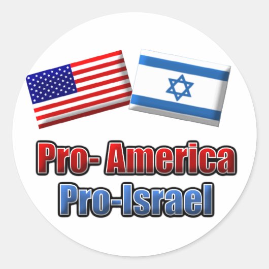Pro-Amerika/Israël Ronde Sticker (Voorkant)