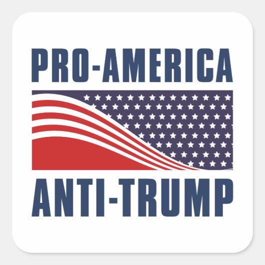 Pro-Amerikaanse antitrump Vierkante Sticker (Voorkant)