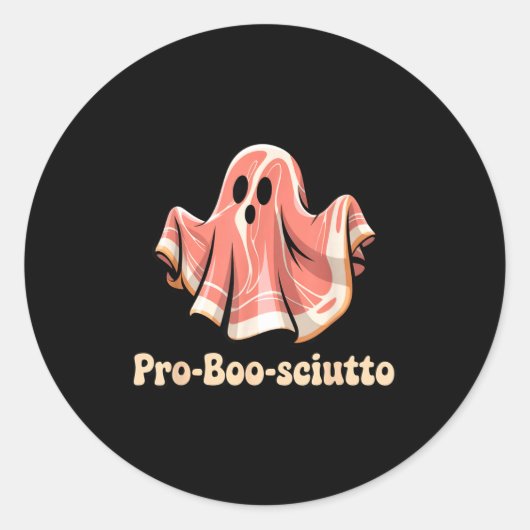 Pro Boo Sciutto Funny Italian Halloween Ghost Pros Ronde Sticker (Voorkant)