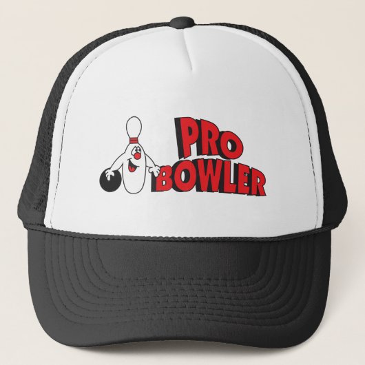 Pro Bowler 🎳 Bowling Pin Trucker Pet (Voorkant)