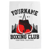 Pro Boxer ADD NAME Rode Handschoenen Boksen Ring T Medium Cadeauzakje (Achterkant)
