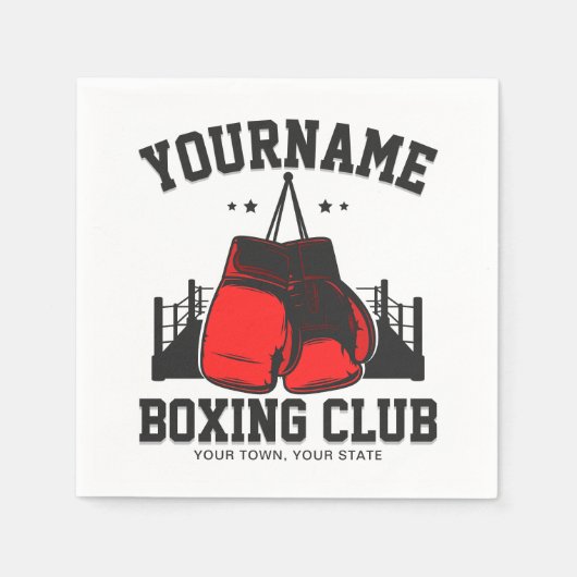 Pro Boxer ADD NAME Rode Handschoenen Boksen Ring T Servet (Voorkant)