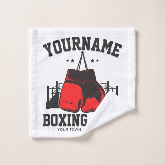 Pro Boxer AJOUTER NOM Gants rouges Boxer Ring Trai (Gant de toilette)