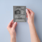 Pro-camerapictogram, fotograaf, fotografische hire flyer (Hand)