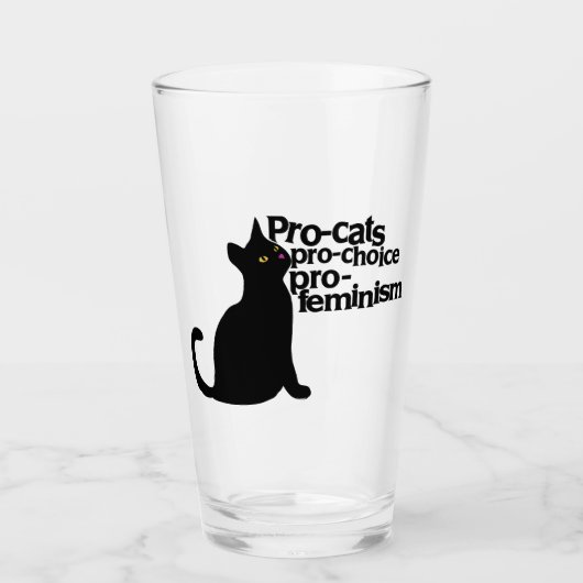 pro-cats pro-choice pro-feminism glas (Voorkant)