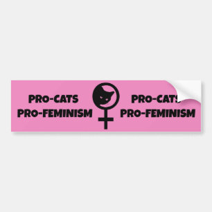 Pro Cats Pro Feminism Bumpersticker