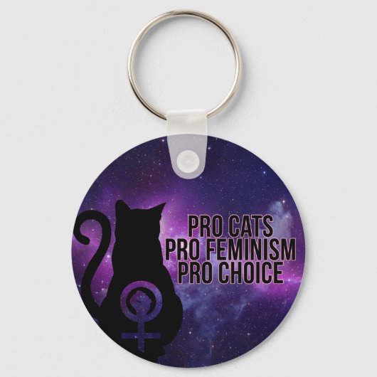 Pro Cats, Pro Feminism, Pro Choice. Sleutelhanger (Voorkant)