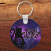 Pro Cats, Pro Feminism, Pro Choice. Sleutelhanger (Voorkant)