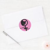 Pro Cats Pro Feminism Ronde Sticker (Envelop)