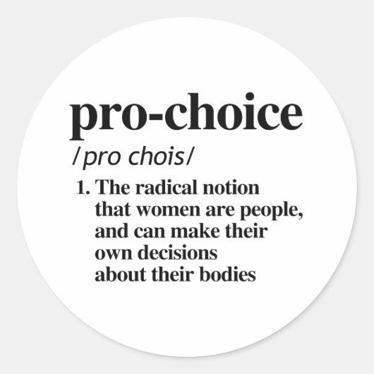 Pro-Choice-definitie Ronde Sticker (Voorkant)