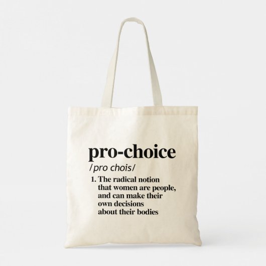 Pro-Choice-definitie Tote Bag (Achterkant)