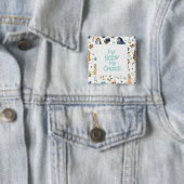 Pro-Choice Floral gepatterned Vierkante Button 5,1 Cm (In situ)