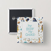 Pro-Choice Floral gepatterned Vierkante Button 5,1 Cm (Voorkant /achterkant)