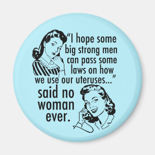 Pro Choice Humor Retro Politieke Cartoon Magneet