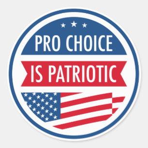 Pro Choice is Patriottische Amerikaanse Vrouwenvri Ronde Sticker