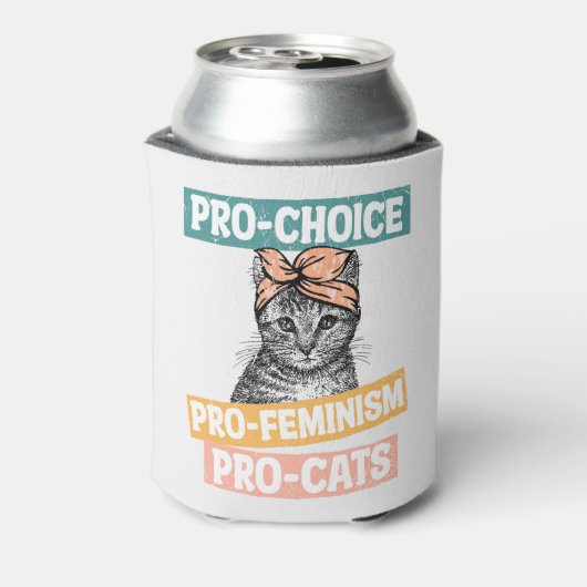 Pro-Choice, Pro-feminisme, Pro-Cat | Kat Lover Blikjeskoeler (Blikje Achterkant)